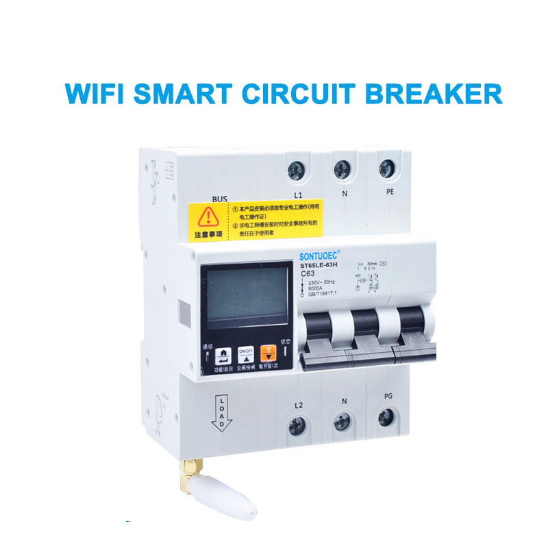 WiFi 4G Tuya ST65LE-63H SERIE MULTI Funcțional RCBO Intelligent Circuit Breaker