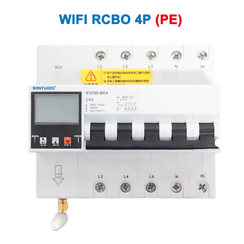 WiFi STFS5-63 Seria multiplă IOT Inteligent RCBO Intelligent Circuit Breaker